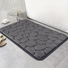Memory Foam Bath Mat Cobblestone Bathroom Rug Absorbent Bath Rug