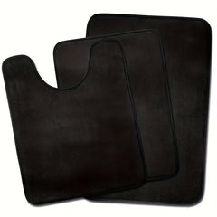 3-Piece Memory Foam Bath Mat Set Anti-Slip Soft Machine Washable Shower Rug