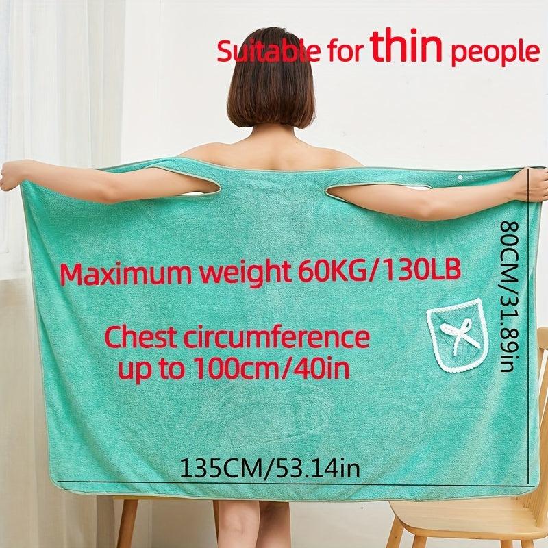 Women's Wearable Bath Wrap Towels with Pocket