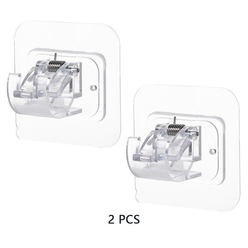 2pcs Self Adhesive Curtain Rod Holders No Drilling Nail Adjustable Hooks
