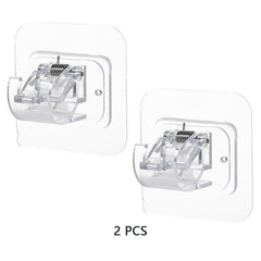 2pcs Self Adhesive Curtain Rod Holders No Drilling Nail Adjustable Hooks