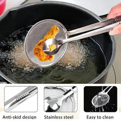 Stainless Steel Spoon with Clip for Food Sieve