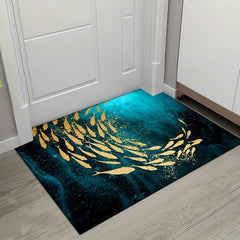 Golden Butterfly Welcome Door Mat Non-slip Indoor Outdoor Entrance Mat