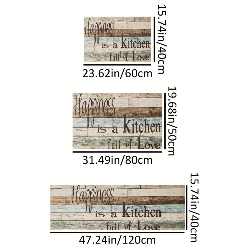 Vintage Print Kitchen Floor Mat Oilproof Waterproof Machine Washable