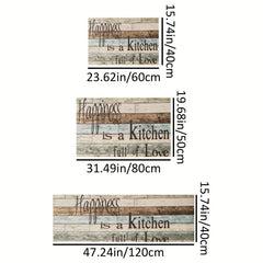 Vintage Print Kitchen Floor Mat Oilproof Waterproof Machine Washable