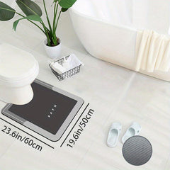 Soft & Non Slip Bath Mat, Water Absorbent & Rubber Backed Washable Floor Mat