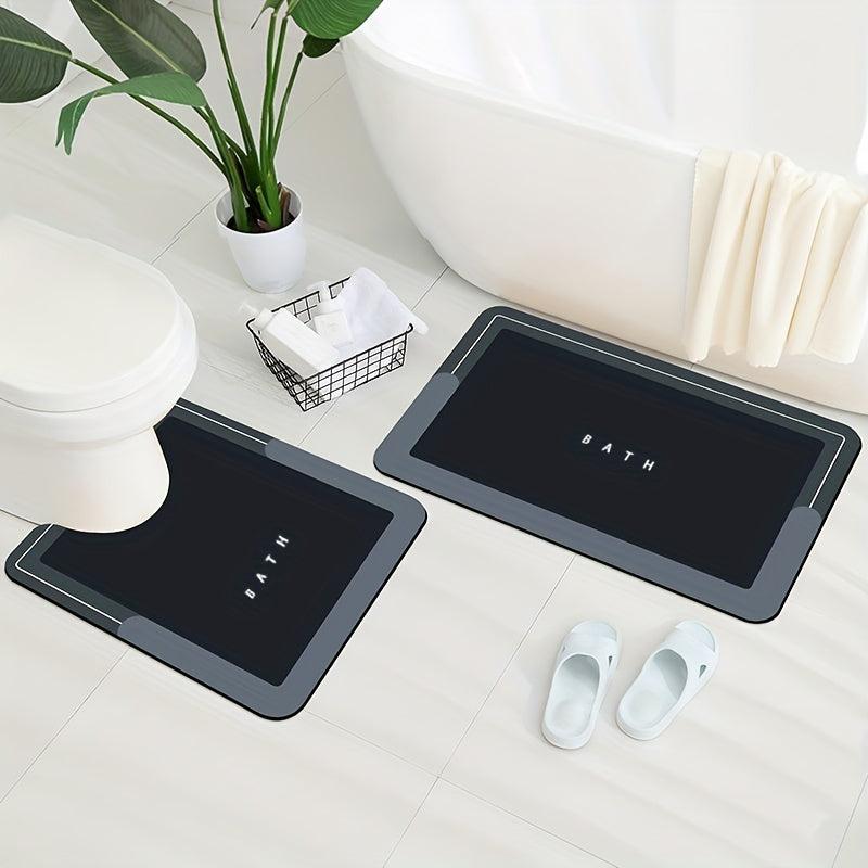 Soft & Non Slip Bath Mat, Water Absorbent & Rubber Backed Washable Floor Mat