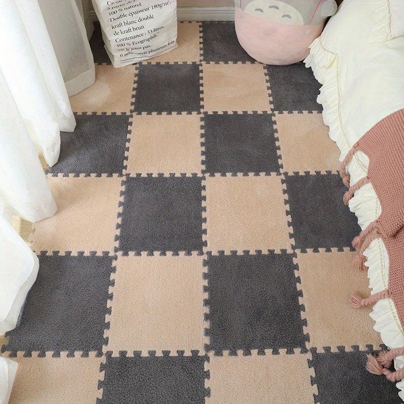 12pcs Interlocking Plush Puzzle Foam Floor Mat Soft and Comfortable