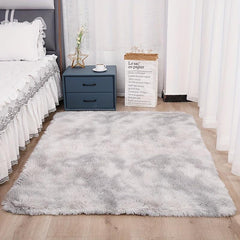 Tie Dyed Plush Shag Furry Area Rug for Bedroom Living Room Nursery