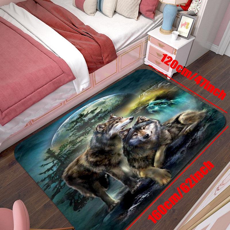 Psychedelic Wolf Print Carpet Soft Non Slip Floor Mat