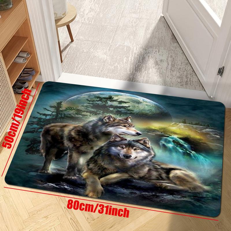 Psychedelic Wolf Print Carpet Soft Non Slip Floor Mat