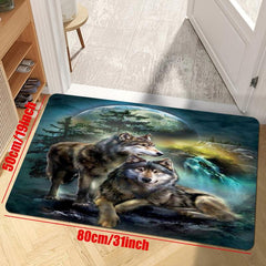 Psychedelic Wolf Print Carpet Soft Non Slip Floor Mat