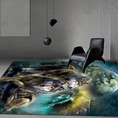 Psychedelic Wolf Print Carpet Soft Non Slip Floor Mat