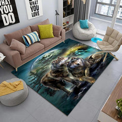 Psychedelic Wolf Print Carpet Soft Non Slip Floor Mat