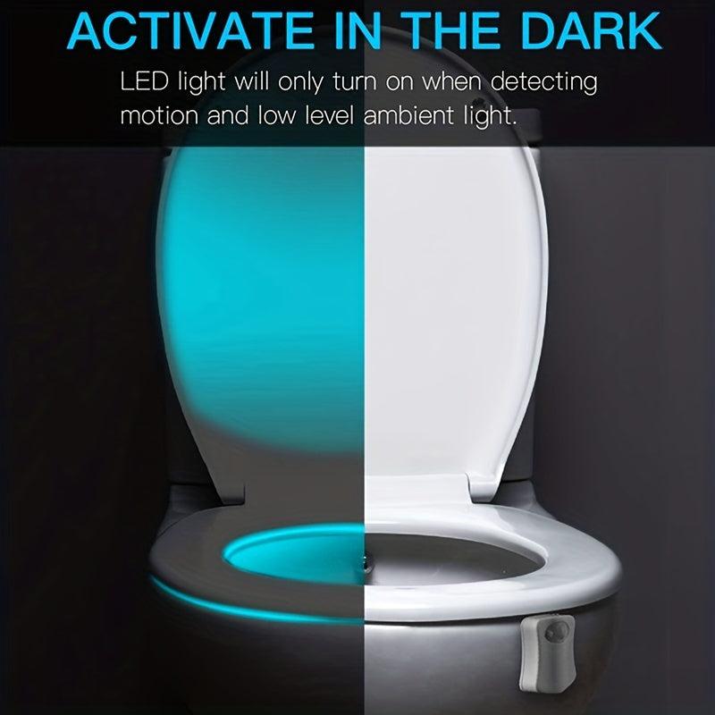 Toilet Night Light Motion Sensor 8 Changing LED Nightlight Bathroom Decor