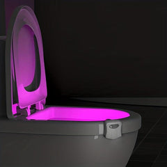 Toilet Night Light Motion Sensor 8 Changing LED Nightlight Bathroom Decor