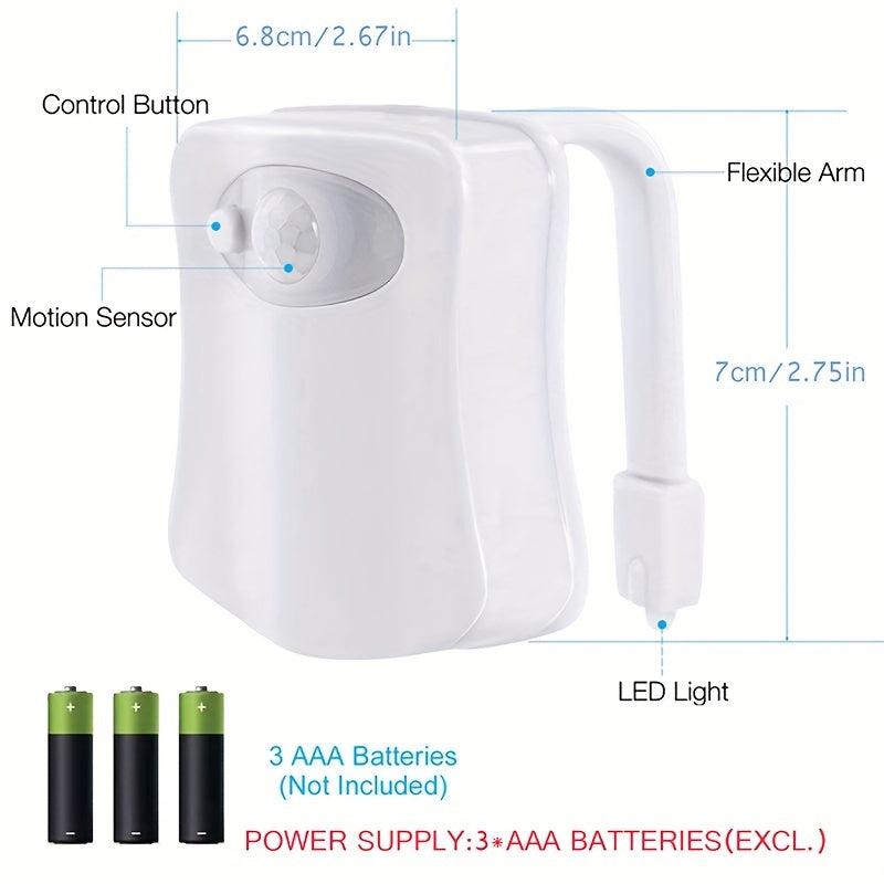 Toilet Night Light Motion Sensor 8 Changing LED Nightlight Bathroom Decor