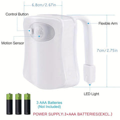 Toilet Night Light Motion Sensor 8 Changing LED Nightlight Bathroom Decor