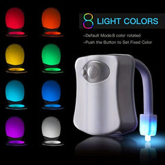 Toilet Night Light Motion Sensor 8 Changing LED Nightlight Bathroom Decor