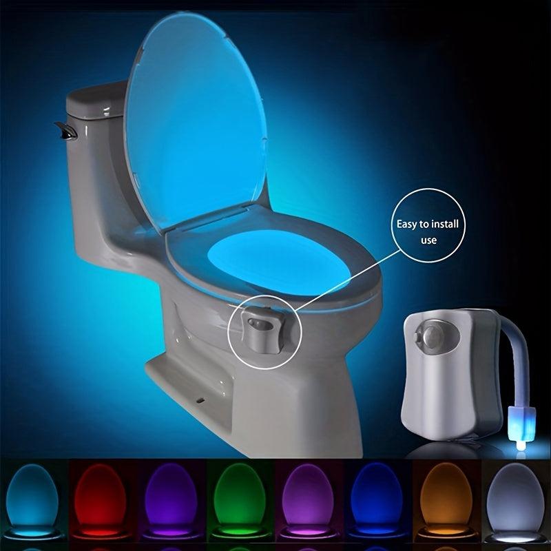 Toilet Night Light Motion Sensor 8 Changing LED Nightlight Bathroom Decor