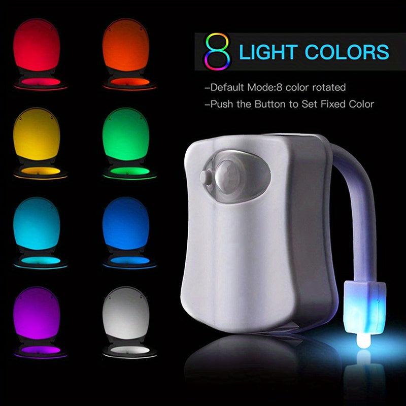 Toilet Night Light Motion Sensor 8 Changing LED Nightlight Bathroom Decor