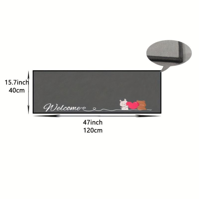 Grey Anti Fatigue Kitchen Floor Mat Anti Slip Polyester Carpet