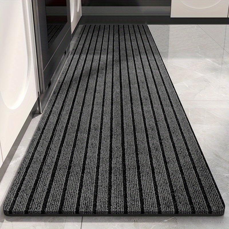 Soft Thickened Kitchen Mat Striped Non-slip Waterproof Runner Rug