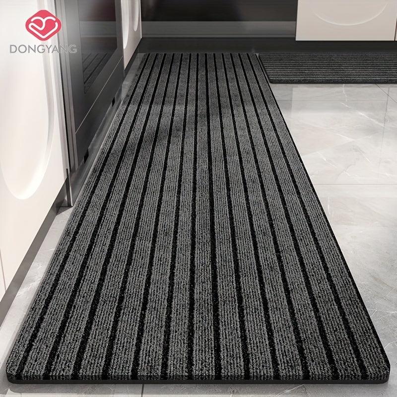 Soft Thickened Kitchen Mat Striped Non-slip Waterproof Runner Rug
