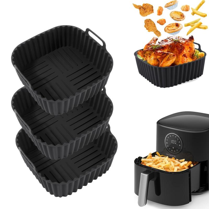8 Inch Square Reusable Silicone Air Fryer Liner