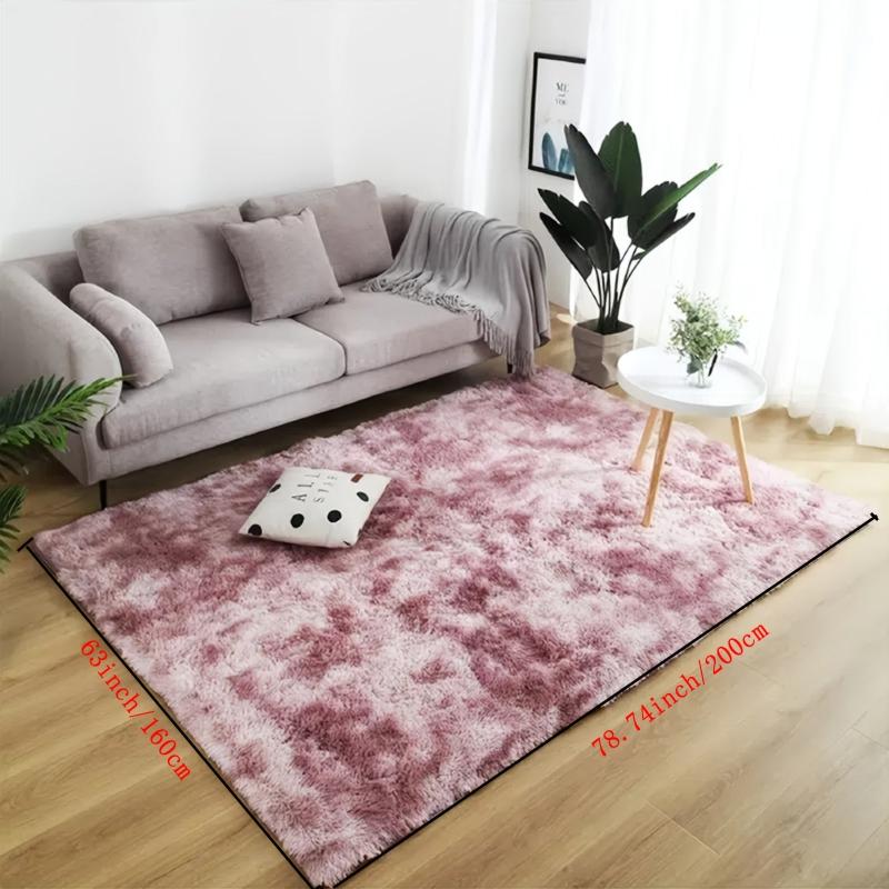 Ultra Soft Tie Dye Grey Carpet Gradient Silk Velvet Area Rug