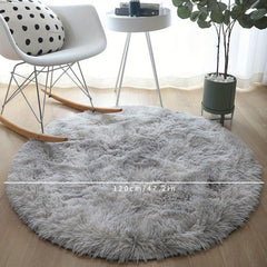 Nordic Grey Circle Rug Carpet for Living Room Bedroom