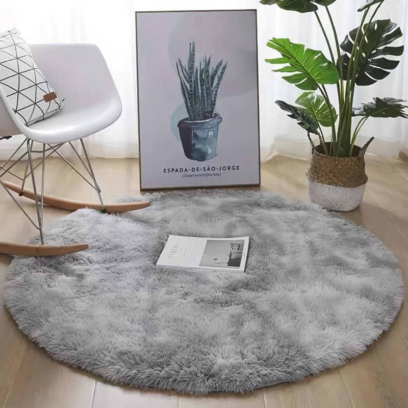 Nordic Grey Circle Rug Carpet for Living Room Bedroom