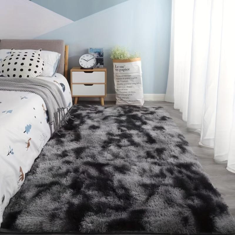 Soft Shag Area Rug Tie Dyed Fluffy Living Room Carpet Plush