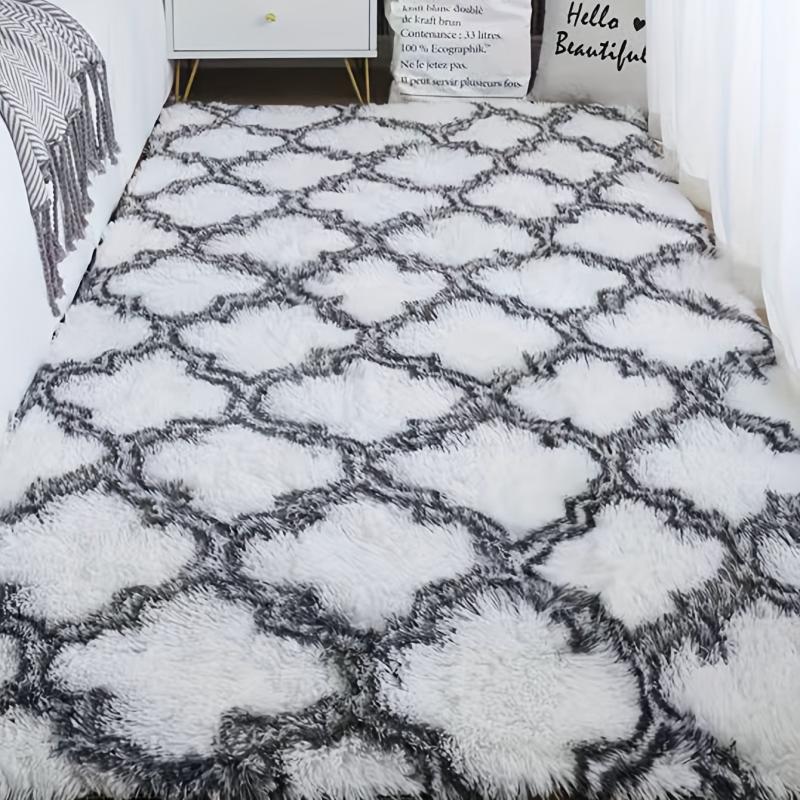 Silk Hair Fluffy Carpet Bedroom Living Room Square Solid Long Silk Hair Fluf