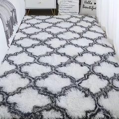 Silk Hair Fluffy Carpet Bedroom Living Room Square Solid Long Silk Hair Fluf