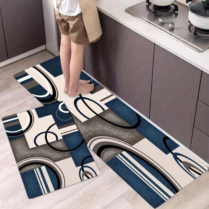 Modern Geometric Shaggy Rug Non Slip Proof Waterproof Dirt Resistant