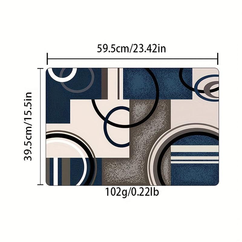 Modern Geometric Shaggy Rug Non Slip Proof Waterproof Dirt Resistant