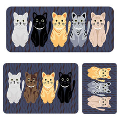 Cartoon Cat Printed Non-slip Rug Stain Resistant Waterproof Long Strip doormat