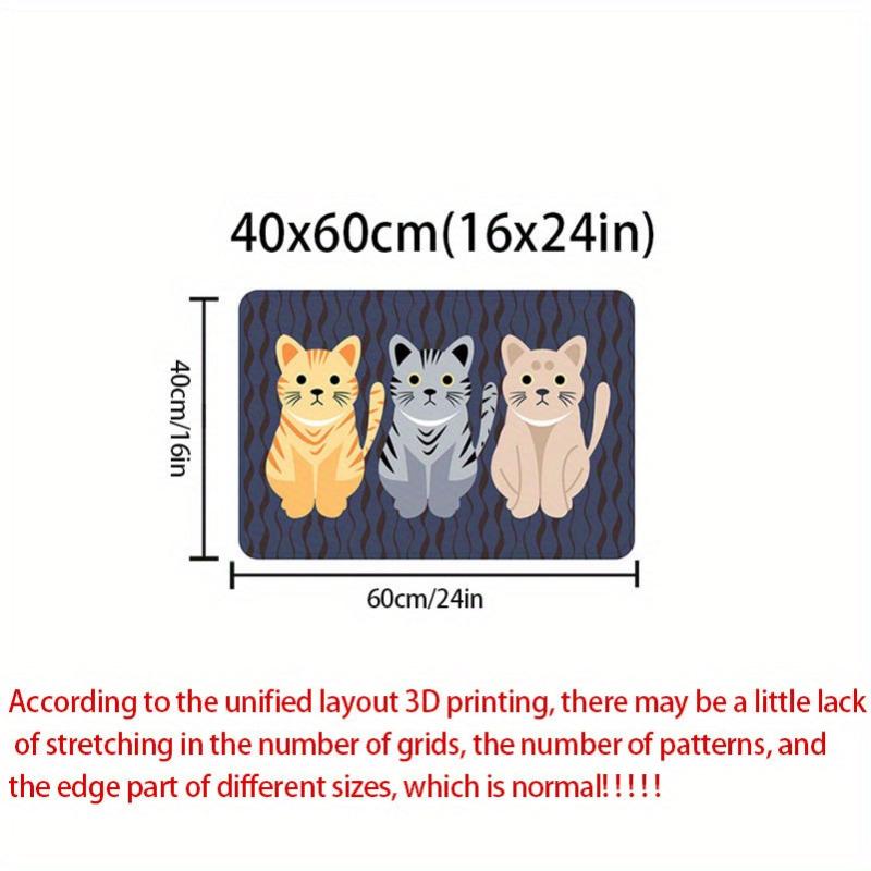 Cartoon Cat Printed Non-slip Rug Stain Resistant Waterproof Long Strip doormat