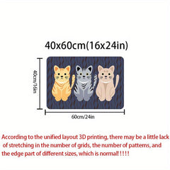Cartoon Cat Printed Non-slip Rug Stain Resistant Waterproof Long Strip doormat