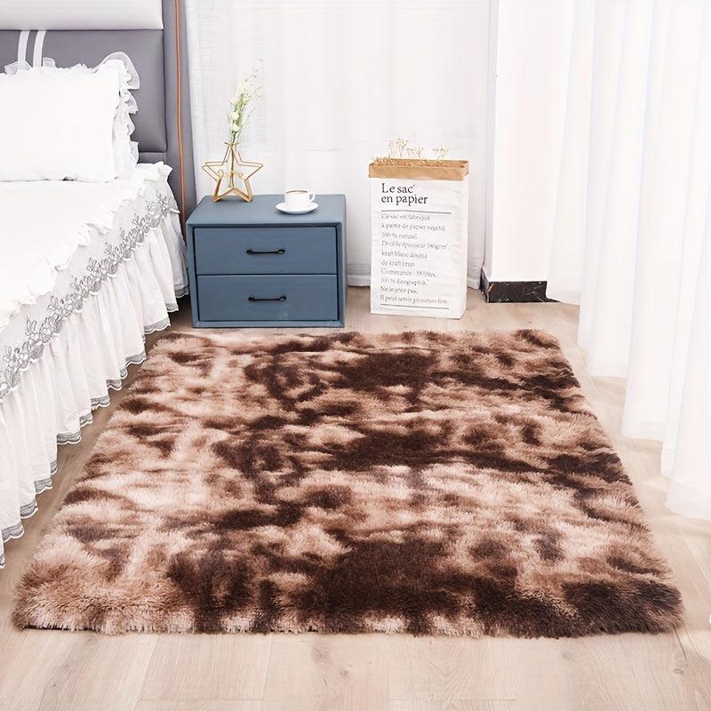 High Pile Tie Dyed Shaggy Rug for Living Room and Bedroom