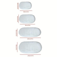 Plush Faux Sheepskin Oval Area Rug, Soft Floor Mat for Living Room
