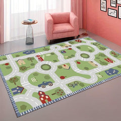 Colorful Car Rug Play Mat for Kids Non Slip Perfect for Bedroom and Kid Rooms