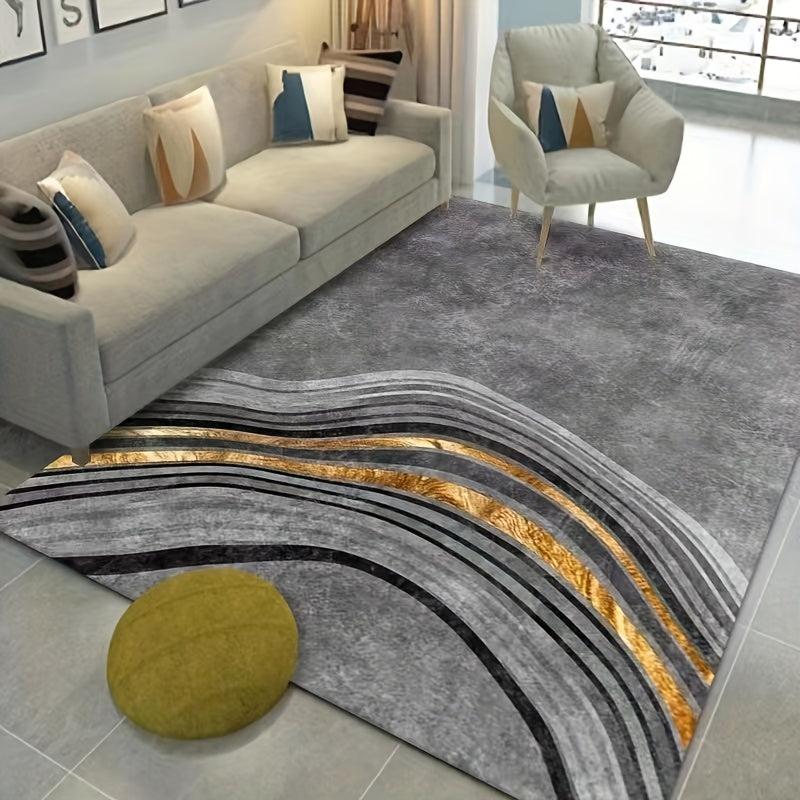 Modern Area Rug Abstract Crystal Velvet Non-slip Soft Fiber Carpet
