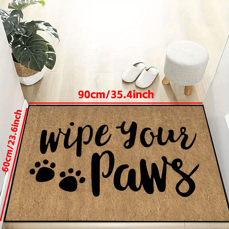 Wipe Your Paws Welcome Mat Non-slip Front Door Low Pile Dirt Resistance
