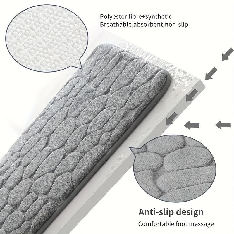 Stone Embossed Carpet Home Floor Mat Kitchen Bathroom Non Slip Mat