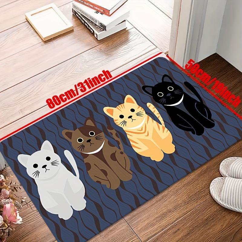 Cat Kitchen Floor Mat Non Slip Oilproof Waterproof