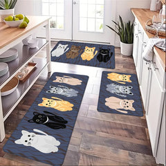 Cat Kitchen Floor Mat Non Slip Oilproof Waterproof