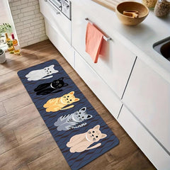 Cat Kitchen Floor Mat Non Slip Oilproof Waterproof