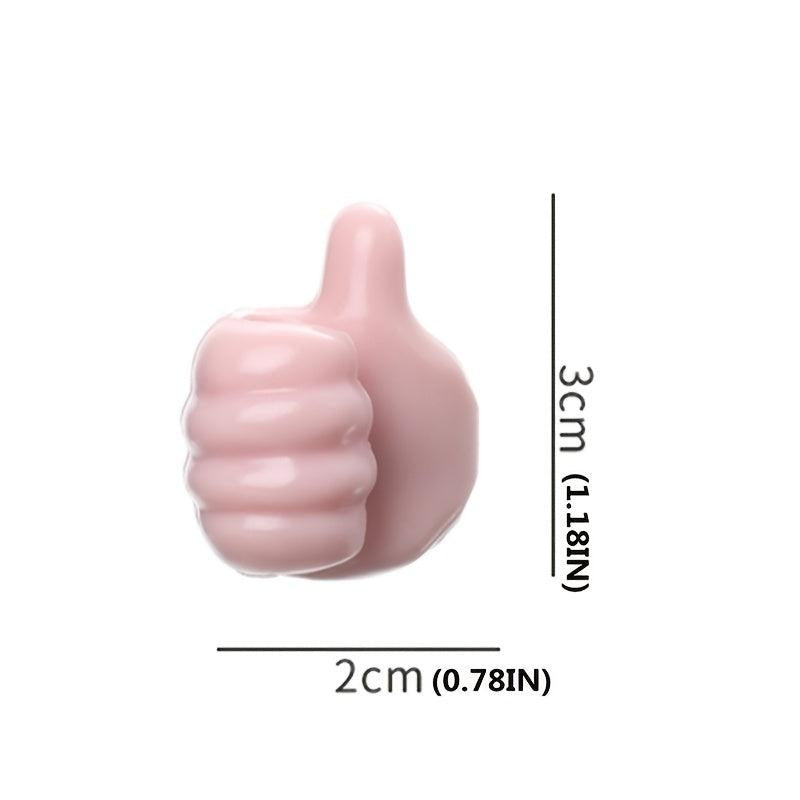 8pcs Thumb Wall Hook Creative Adhesive Key Hook Hangers
